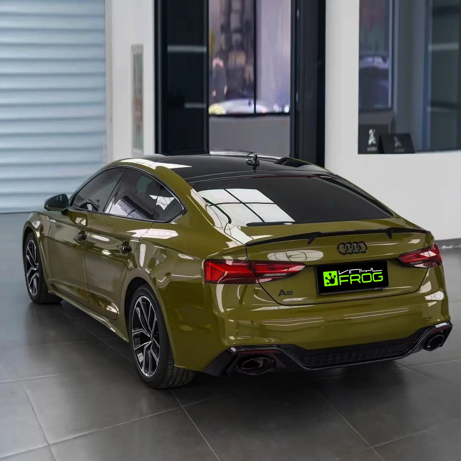 High Glossy Army Green Vinyl Wrap - Image 3