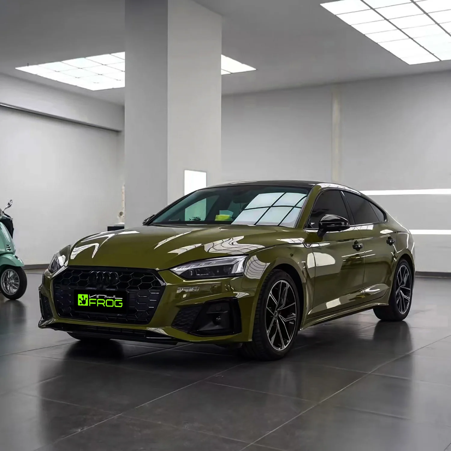 High Glossy Army Green Vinyl Wrap - Image 4