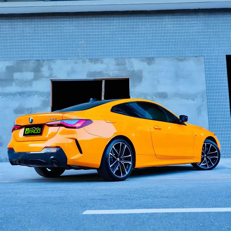 High Glossy McLaren Orange Vinyl Wrap - Image 3