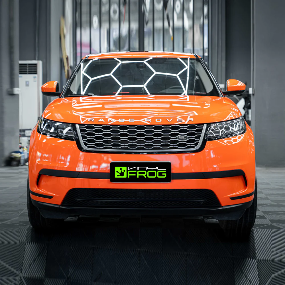 High Glossy Orange Vinyl Wrap - Image 4