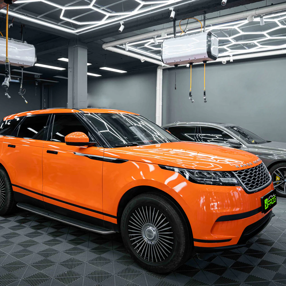 High Glossy Orange Vinyl Wrap - Image 5