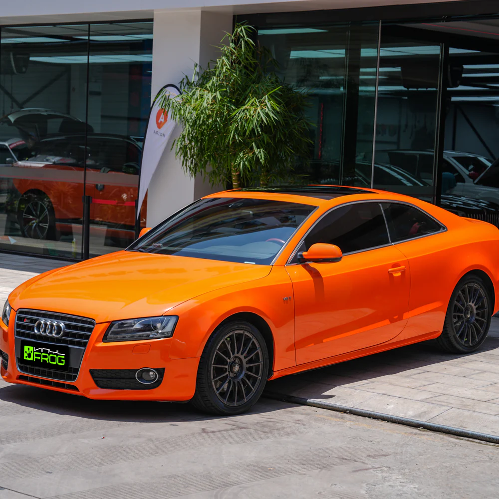 High Glossy Orange Vinyl Wrap - Image 8