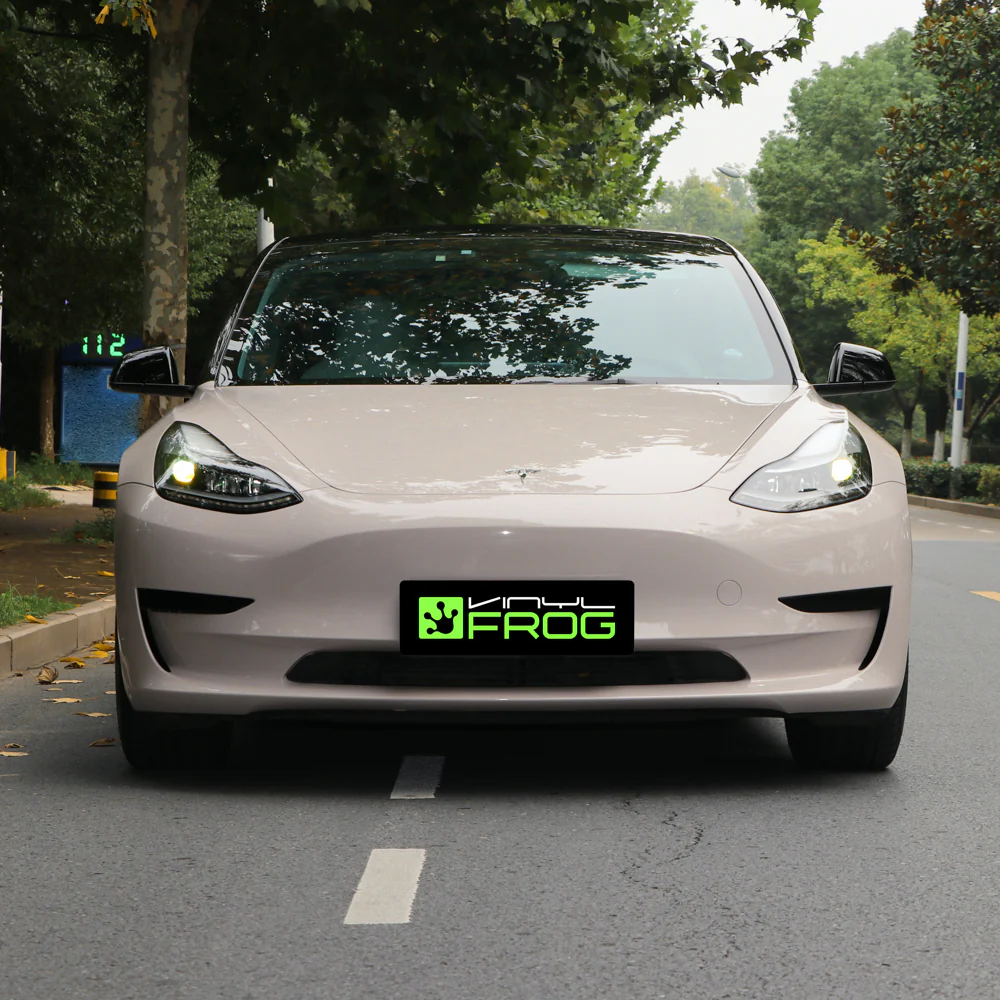 High Glossy Pink Gray Vinyl Wrap - Image 2