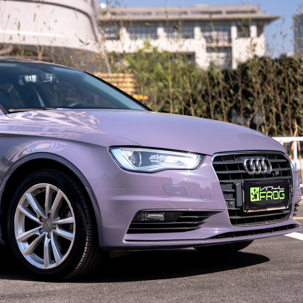 High Glossy Purplish Grey Vinyl Wrap - Image 5