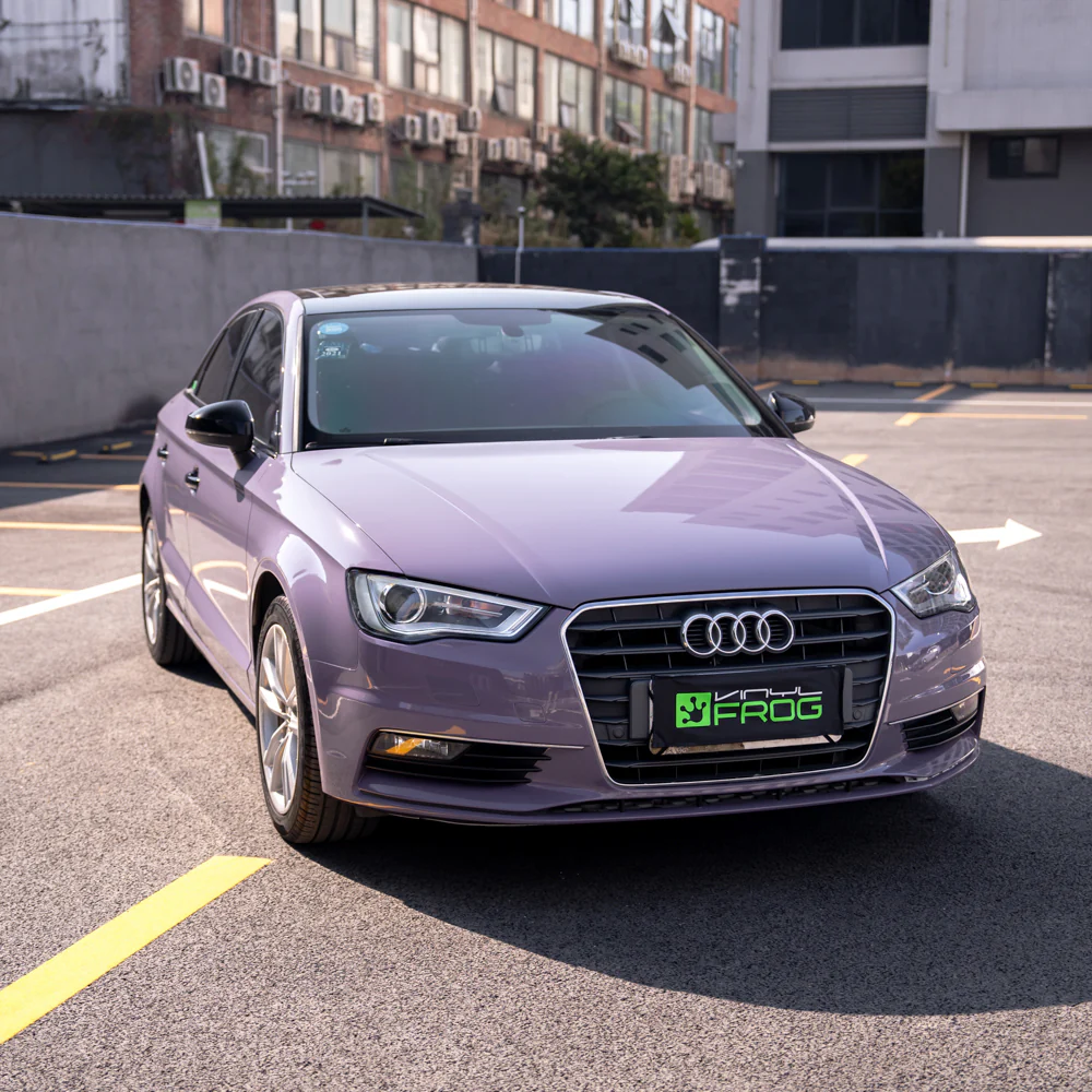 High Glossy Purplish Grey Vinyl Wrap - Image 6