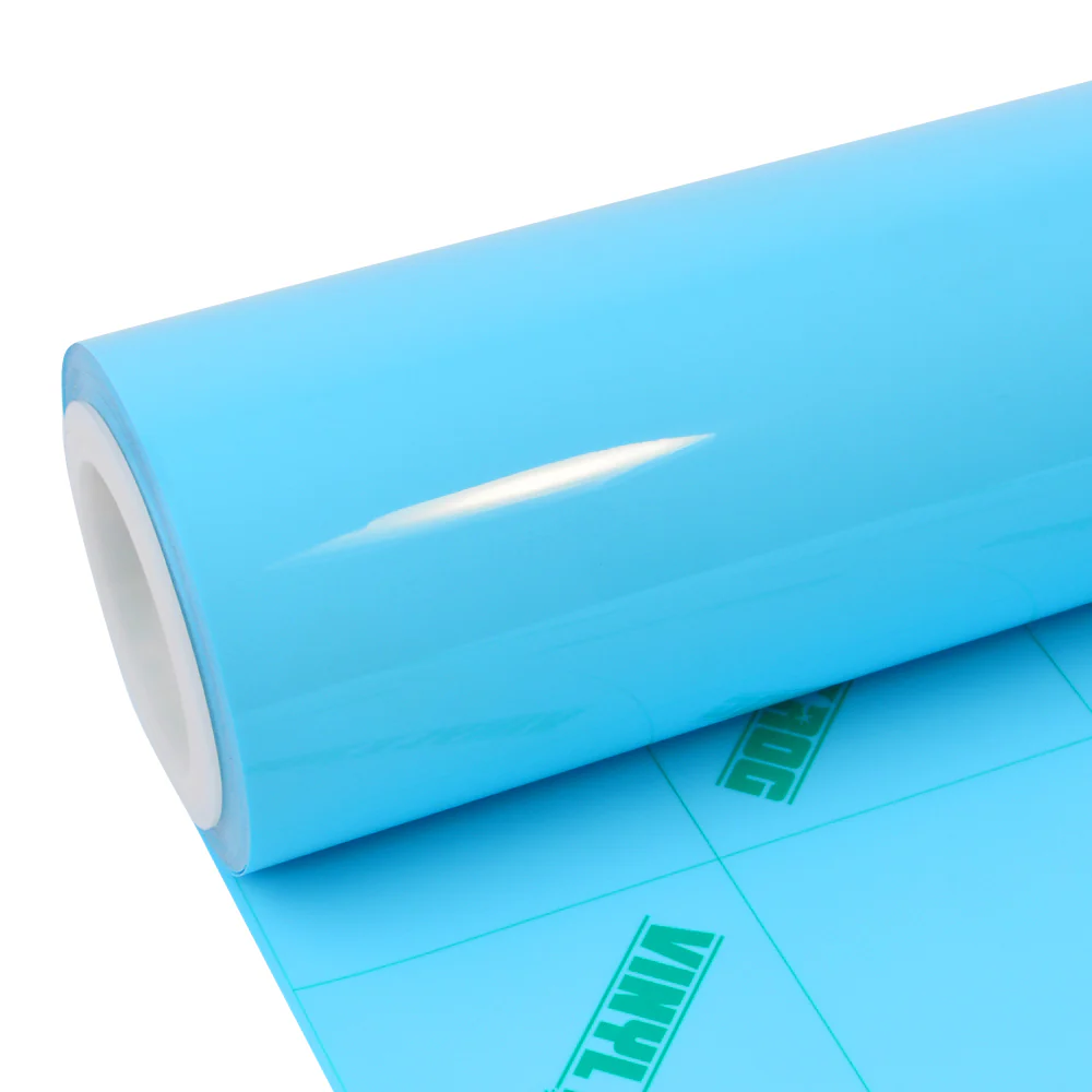 High Glossy Sky Blue Vinyl Wrap - Image 4