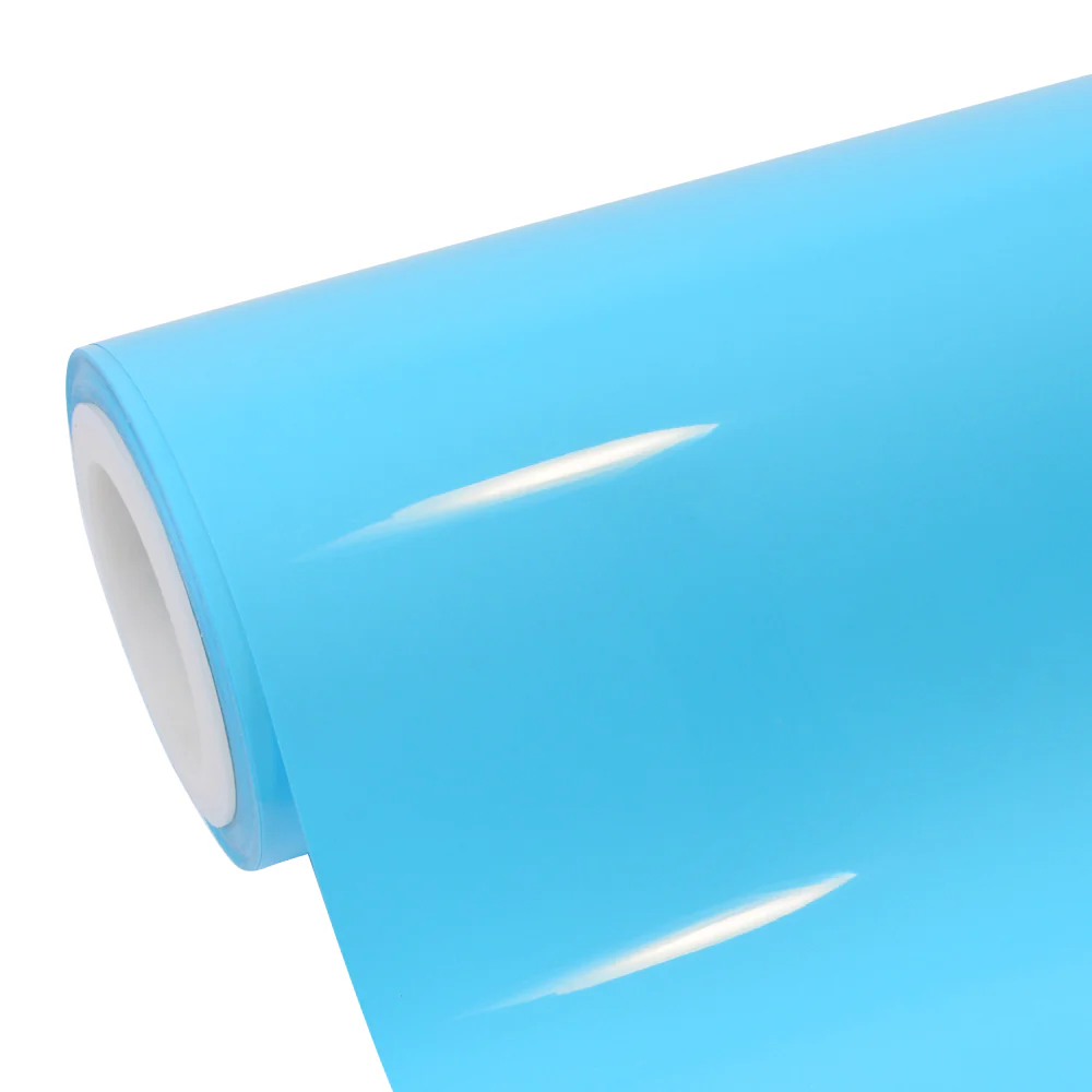 High Glossy Sky Blue Vinyl Wrap - Image 5