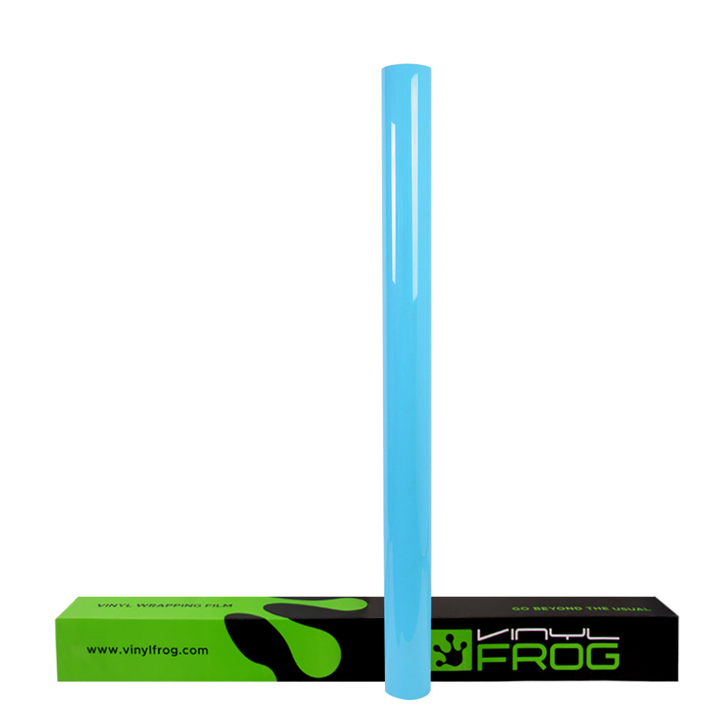 High Glossy Sky Blue Vinyl Wrap - Image 7
