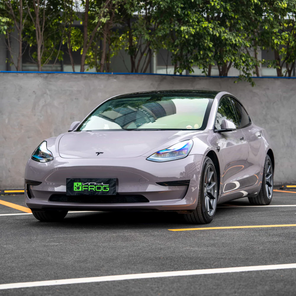 High Glossy Warm Gray Vinyl Wrap - Image 3