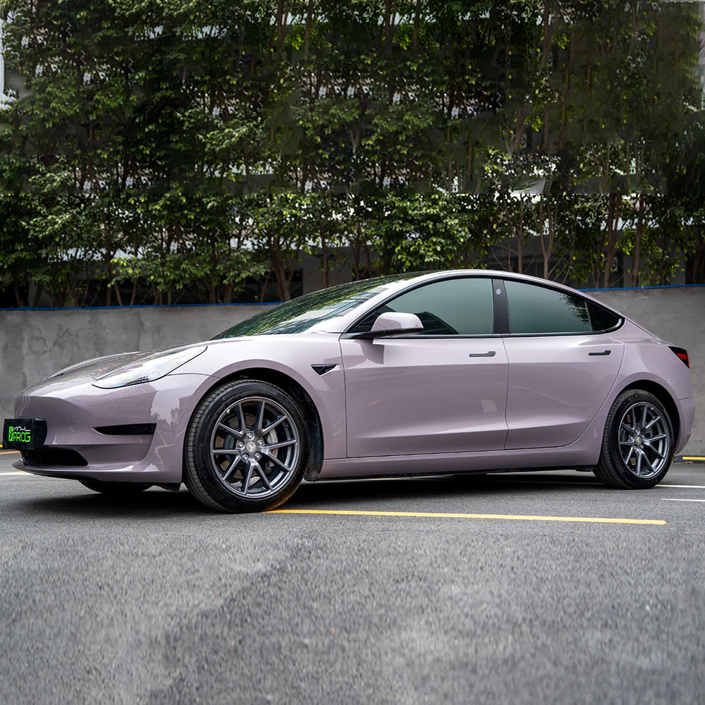 High Glossy Warm Gray Vinyl Wrap - Image 4