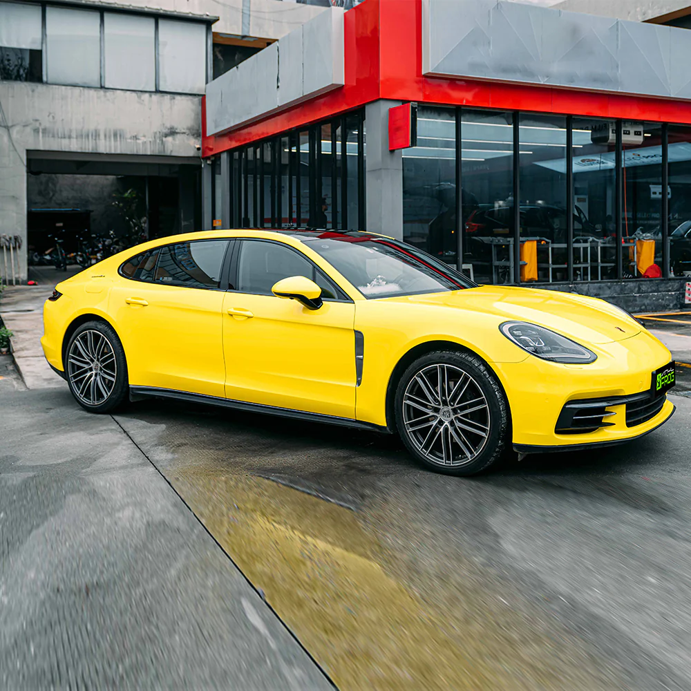 High Glossy Yellow Vinyl wrap - Image 3