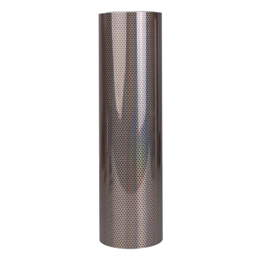 Light Black Holographic Honeycomb Headlight Film With Air Channel Paper Liner - Image 10