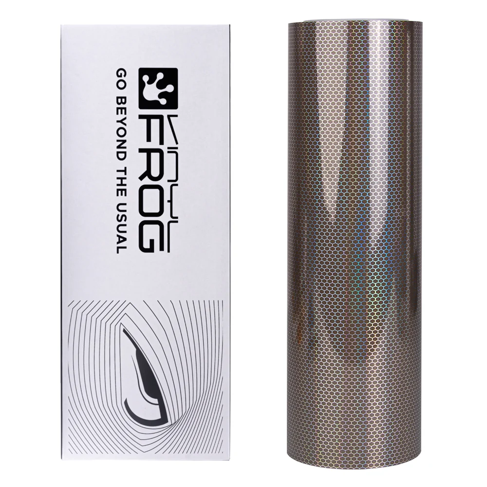 Light Black Holographic Honeycomb Headlight Film With Air Channel Paper Liner - Image 11