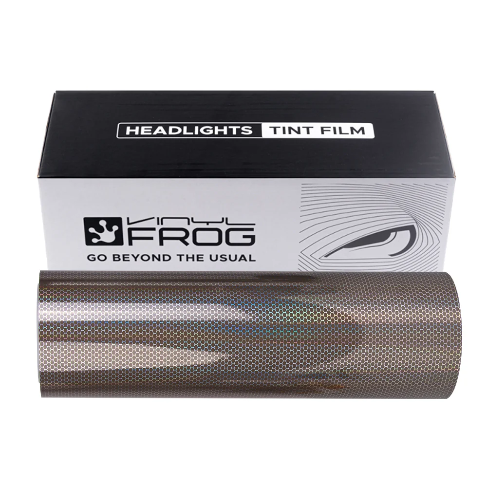 Light Black Holographic Honeycomb Headlight Film With Air Channel Paper Liner - Image 12