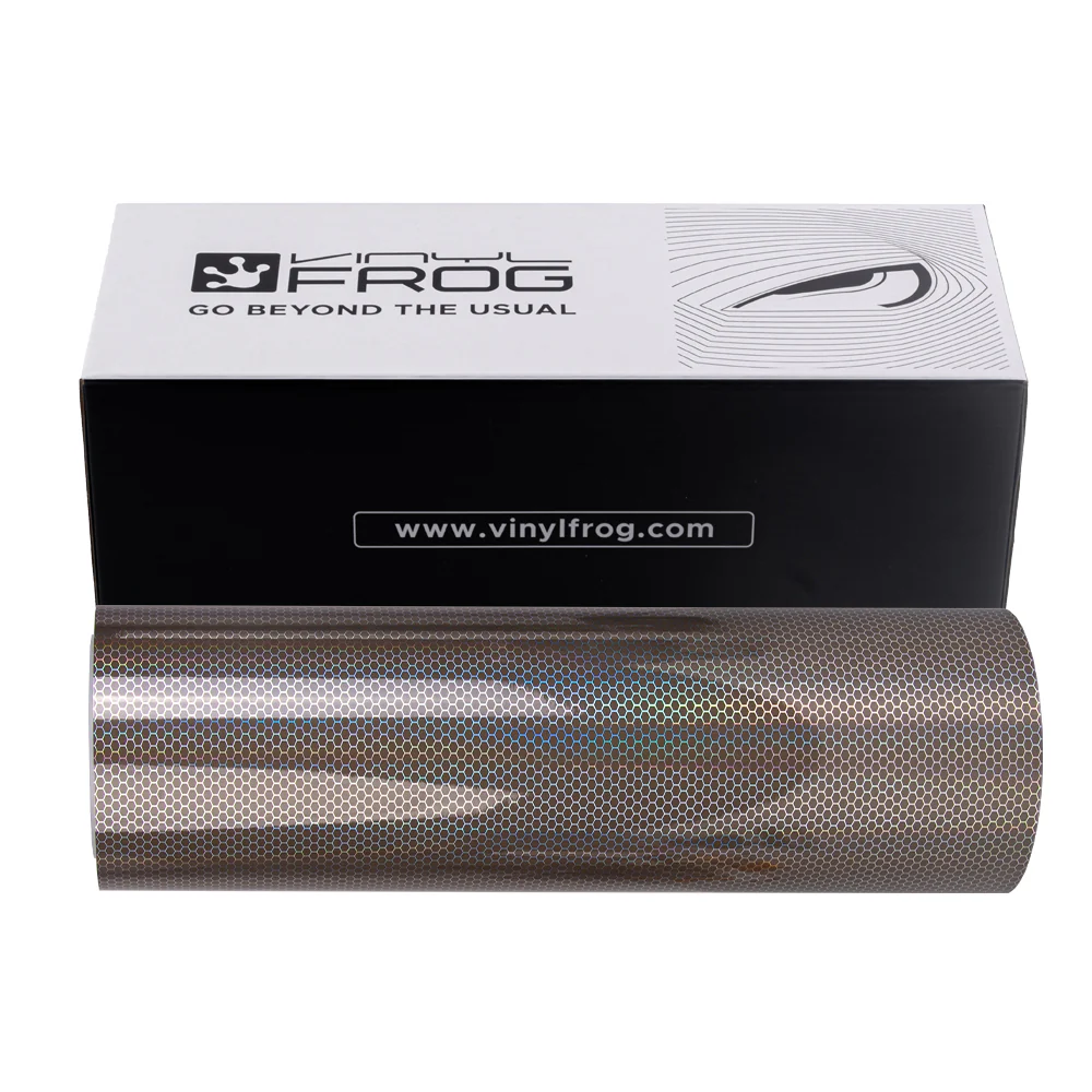 Light Black Holographic Honeycomb Headlight Film With Air Channel Paper Liner - Image 15