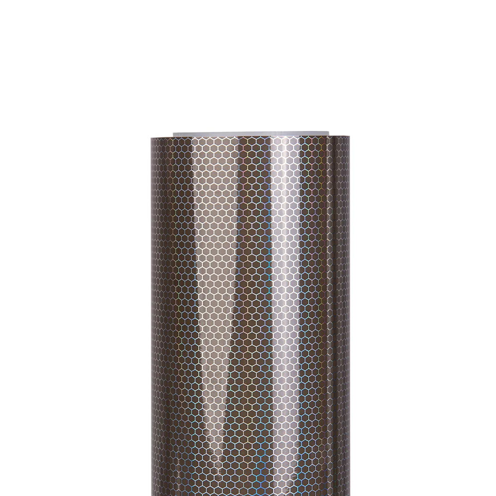 Light Black Holographic Honeycomb Headlight Film With Air Channel Paper Liner - Image 7
