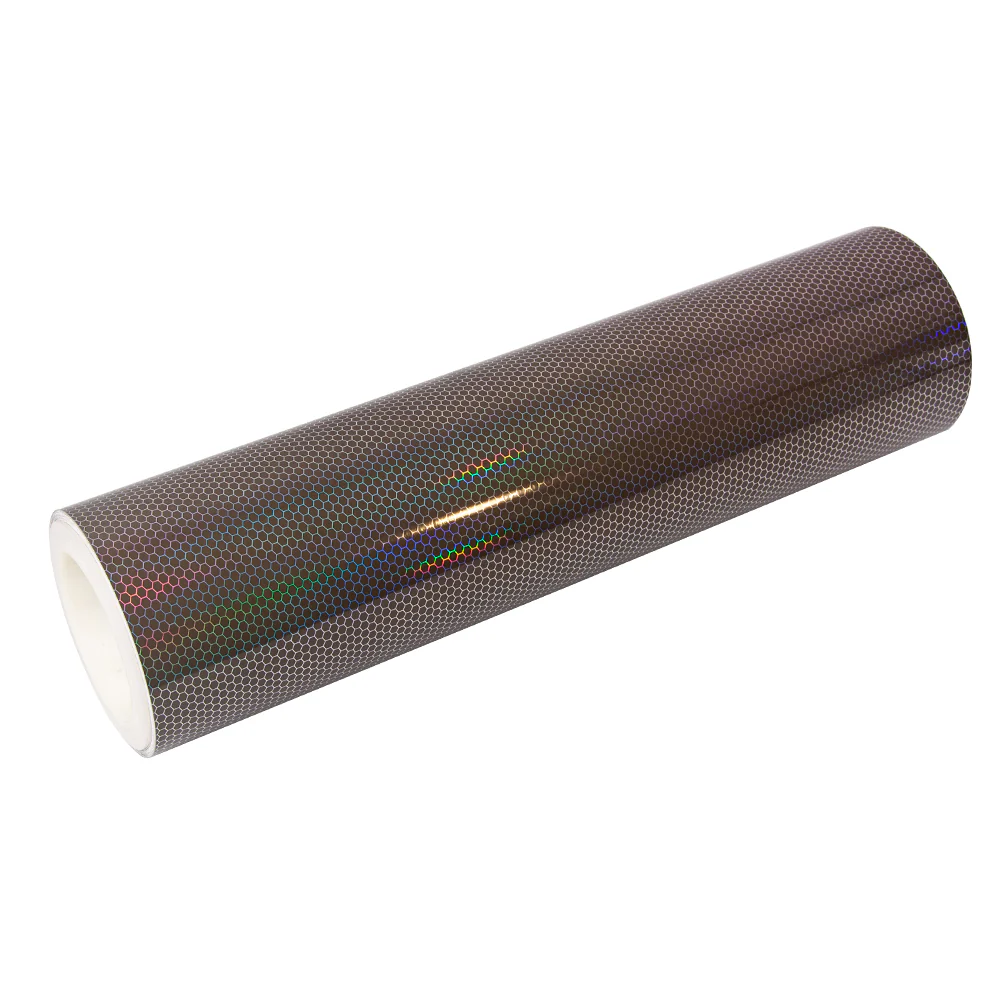 Light Black Holographic Honeycomb Headlight Film With Air Channel Paper Liner - Image 8