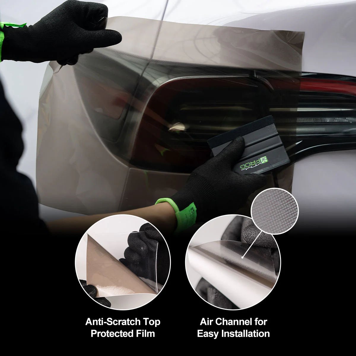 Gloss Light Black Headlight Tint Film - Image 2