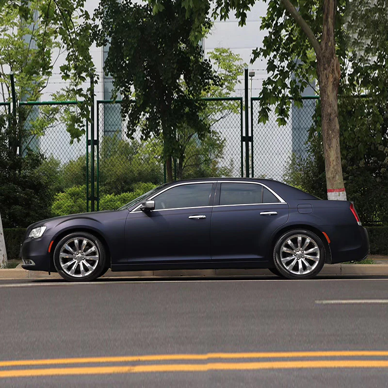 Matte Metallic Black Blue Vinyl Wrap - Image 5