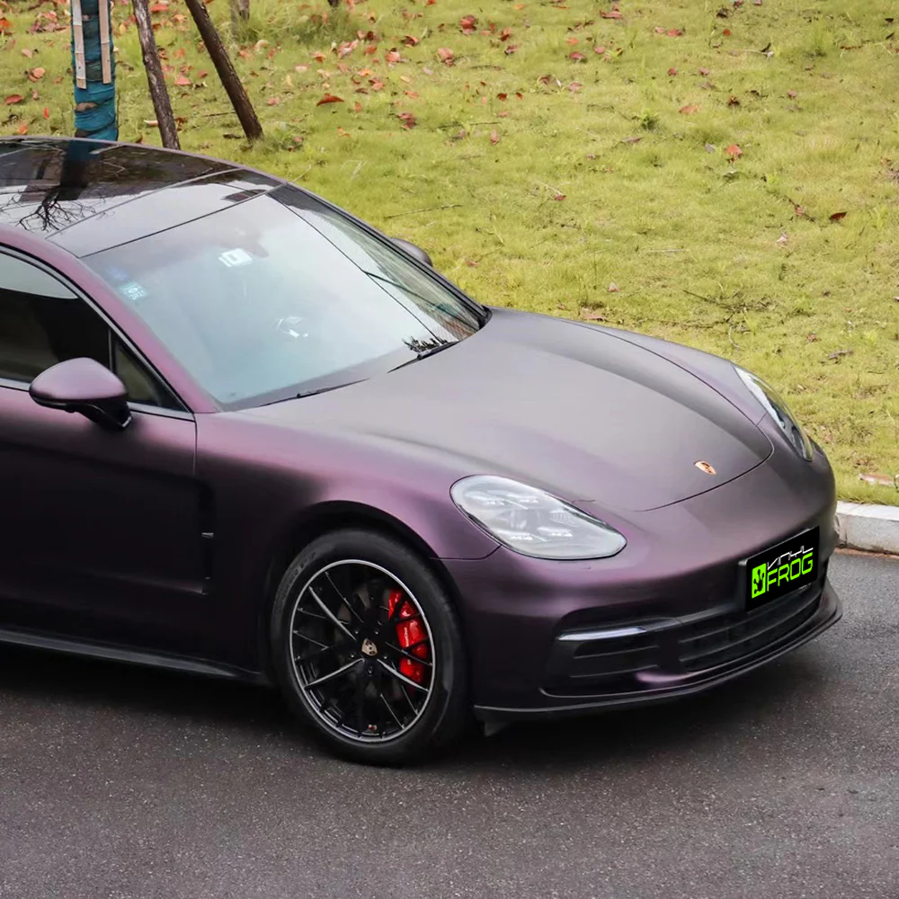 Matte Metallic Black Purple Vinyl Wrap - Image 2