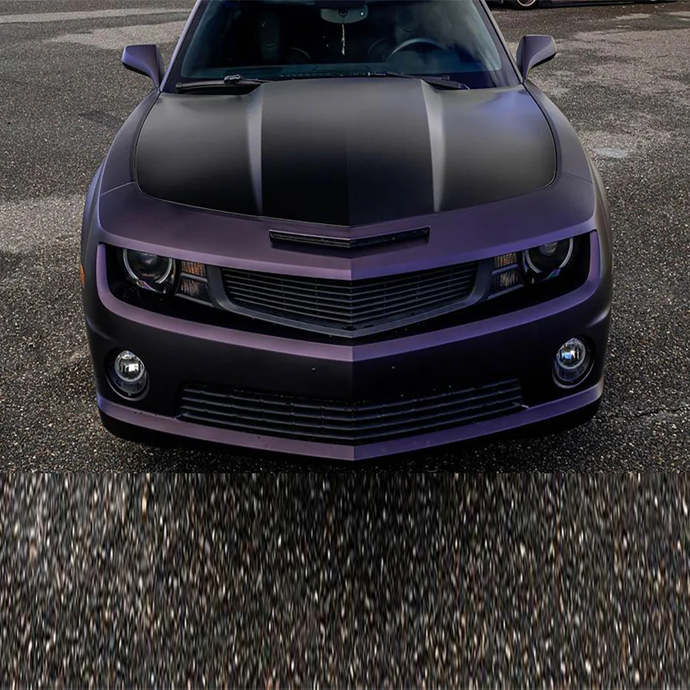 Matte Metallic Black Purple Vinyl Wrap - Image 6