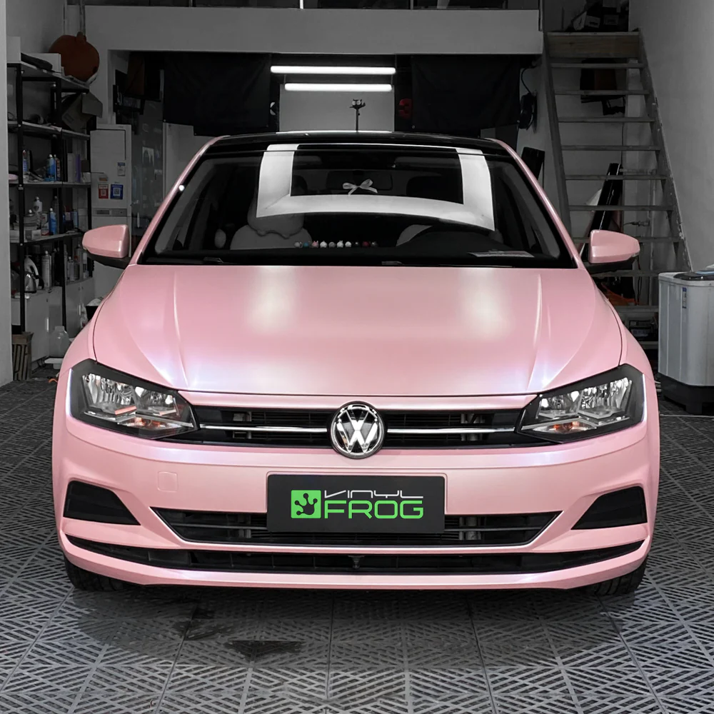 Matte Metallic Pearl Baby Pink Vinyl Wrap - Image 5
