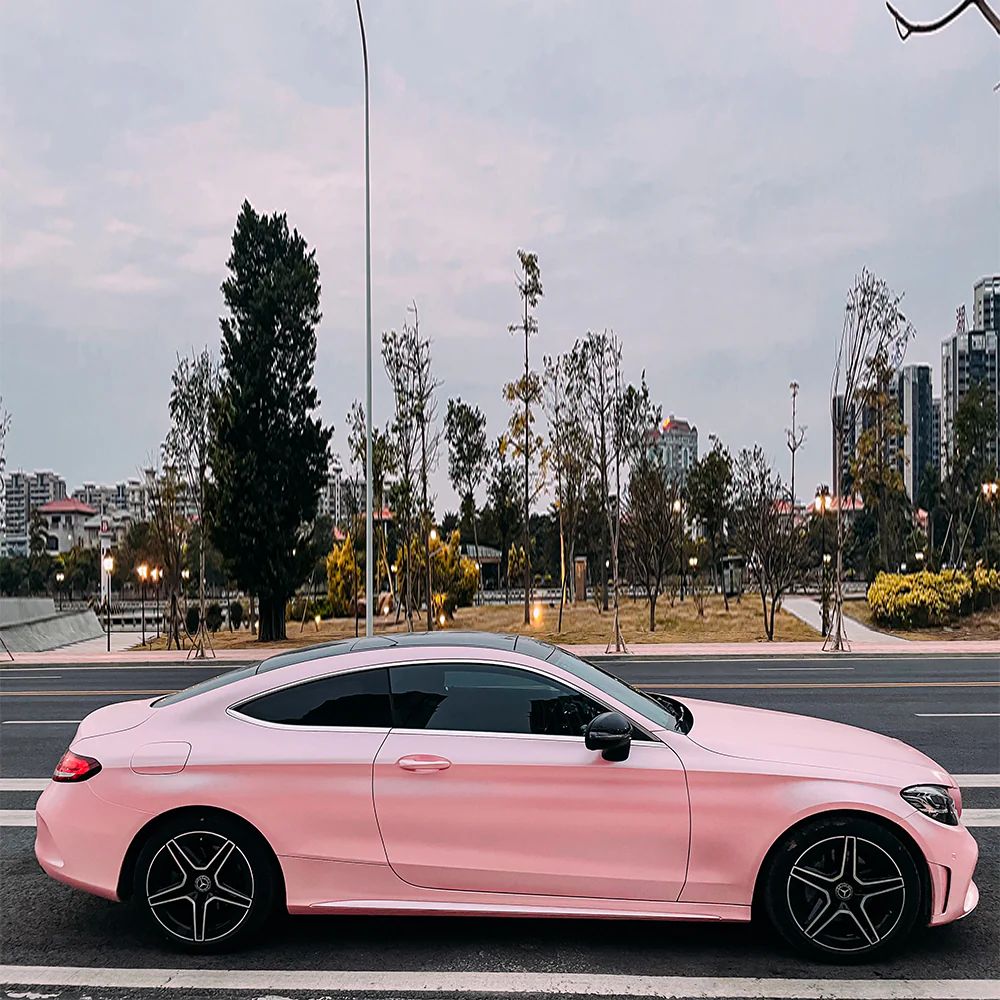 Matte Metallic Pearl Baby Pink Vinyl Wrap - Image 7