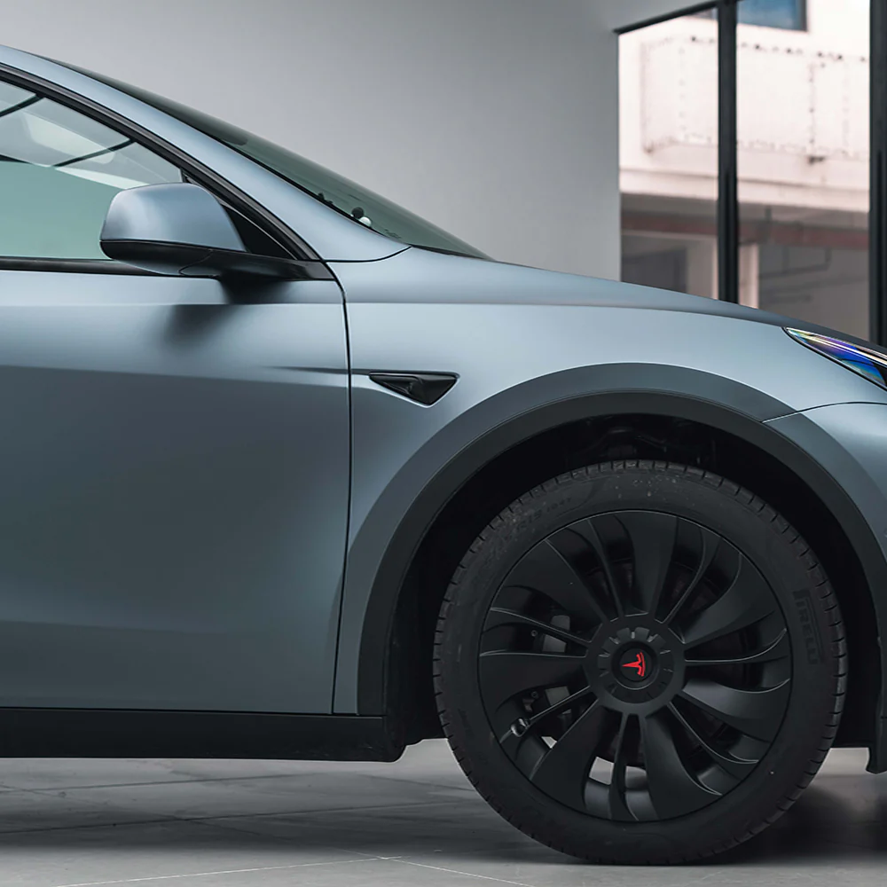 Matte Silk Gray Blue Vinyl Wrap - Image 3