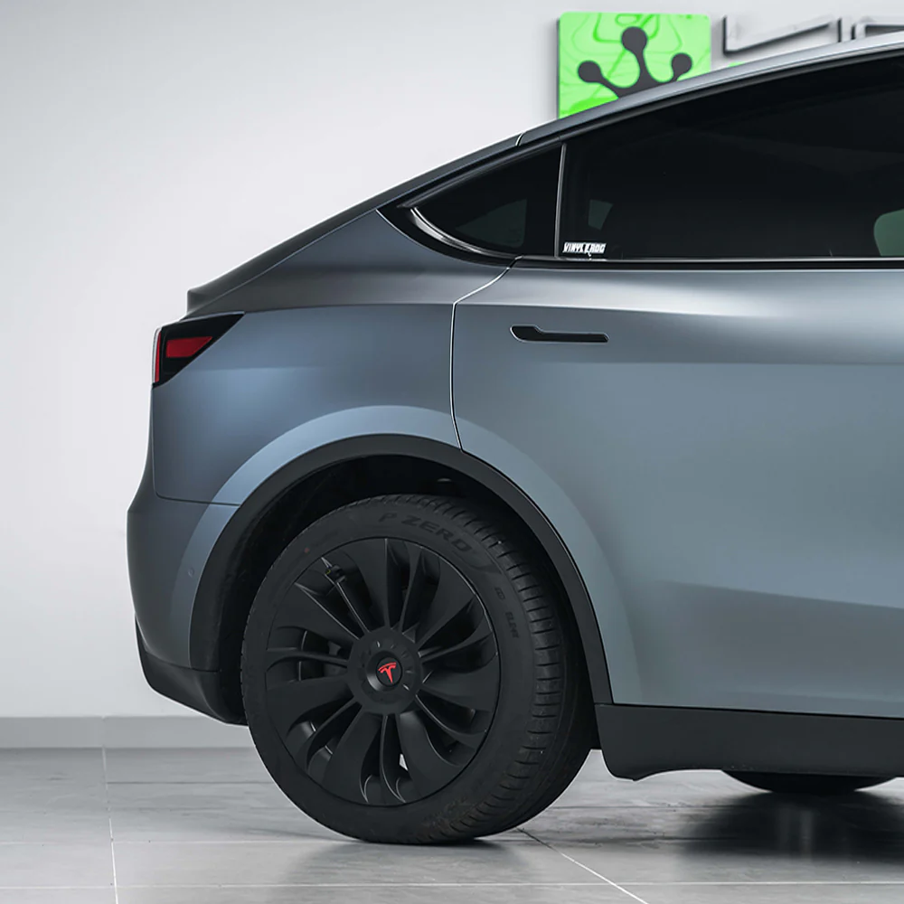 Matte Silk Gray Blue Vinyl Wrap - Image 6