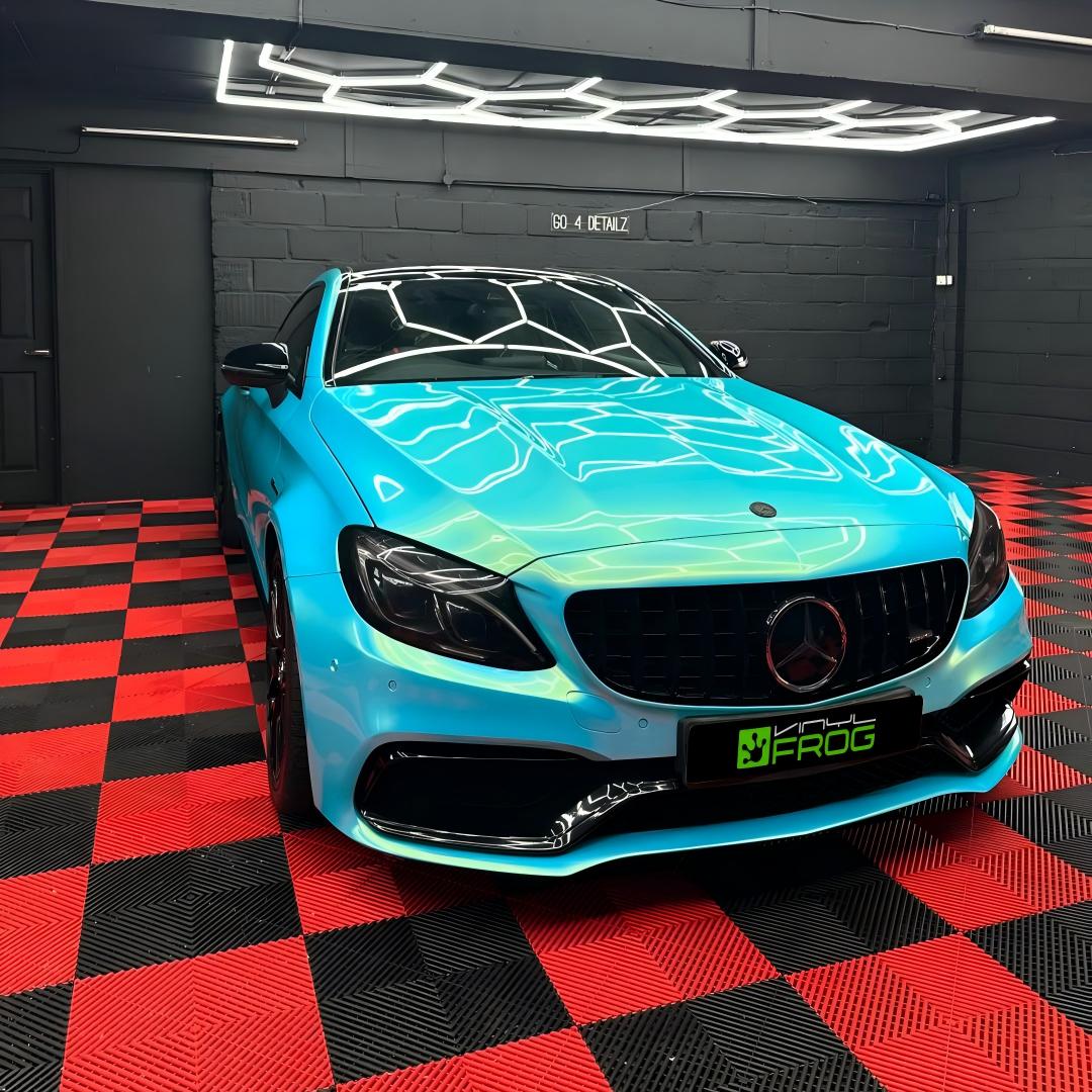 Candy Metallic Neon Ice Blue Color PPF (Wet Application) - Image 7