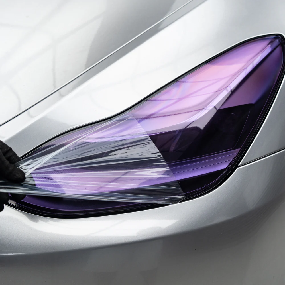 Purple Headlight Film With Air Channel Paper Liner - Image 3
