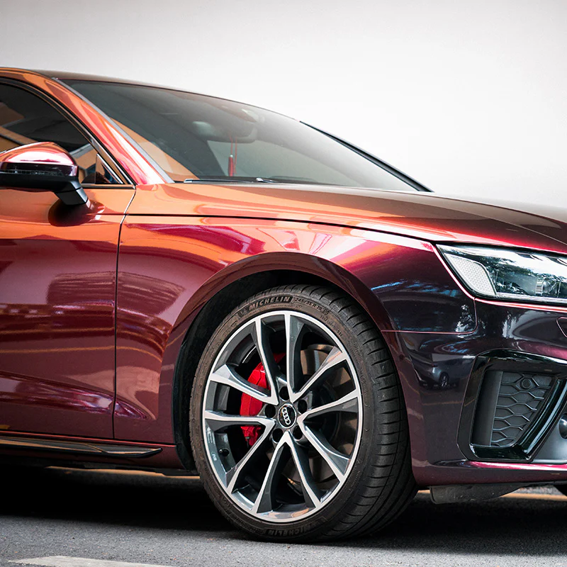 Rainbow Drift Black Red Vinyl Wrap - Image 4