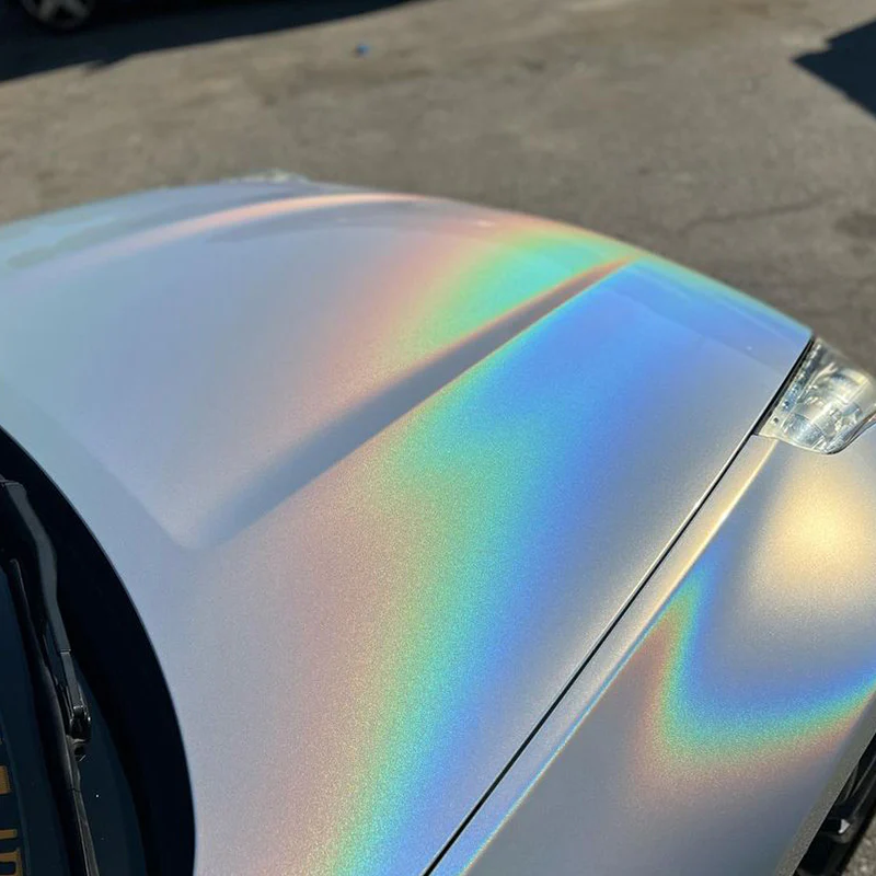 Rainbow Metallic Majestic White Vinyl Wrap - Image 3