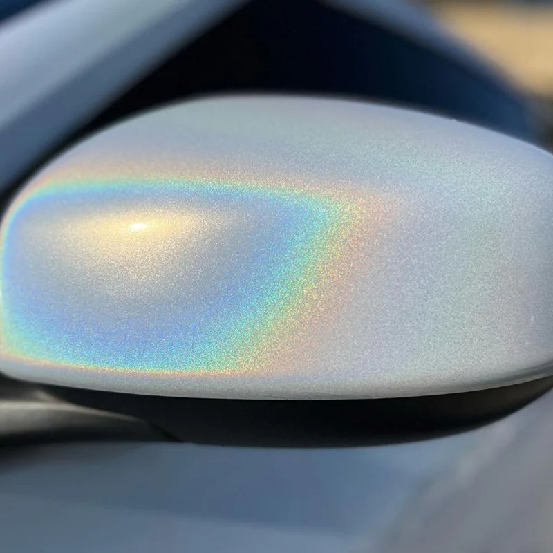 Rainbow Metallic Majestic White Vinyl Wrap - Image 4