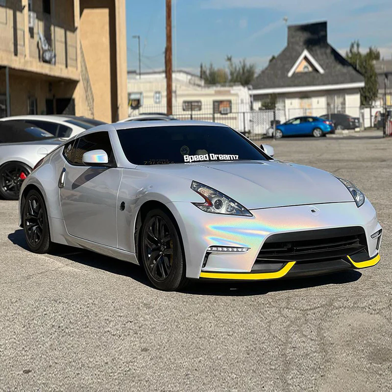 Rainbow Metallic Majestic White Vinyl Wrap - Image 5