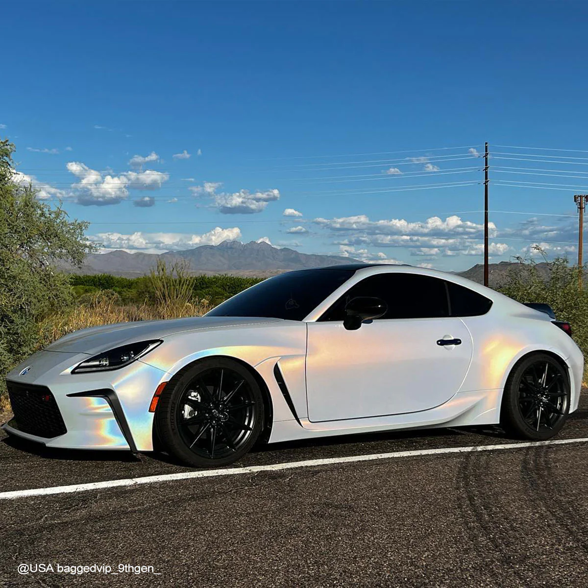 Rainbow Metallic Majestic White Vinyl Wrap - Image 6