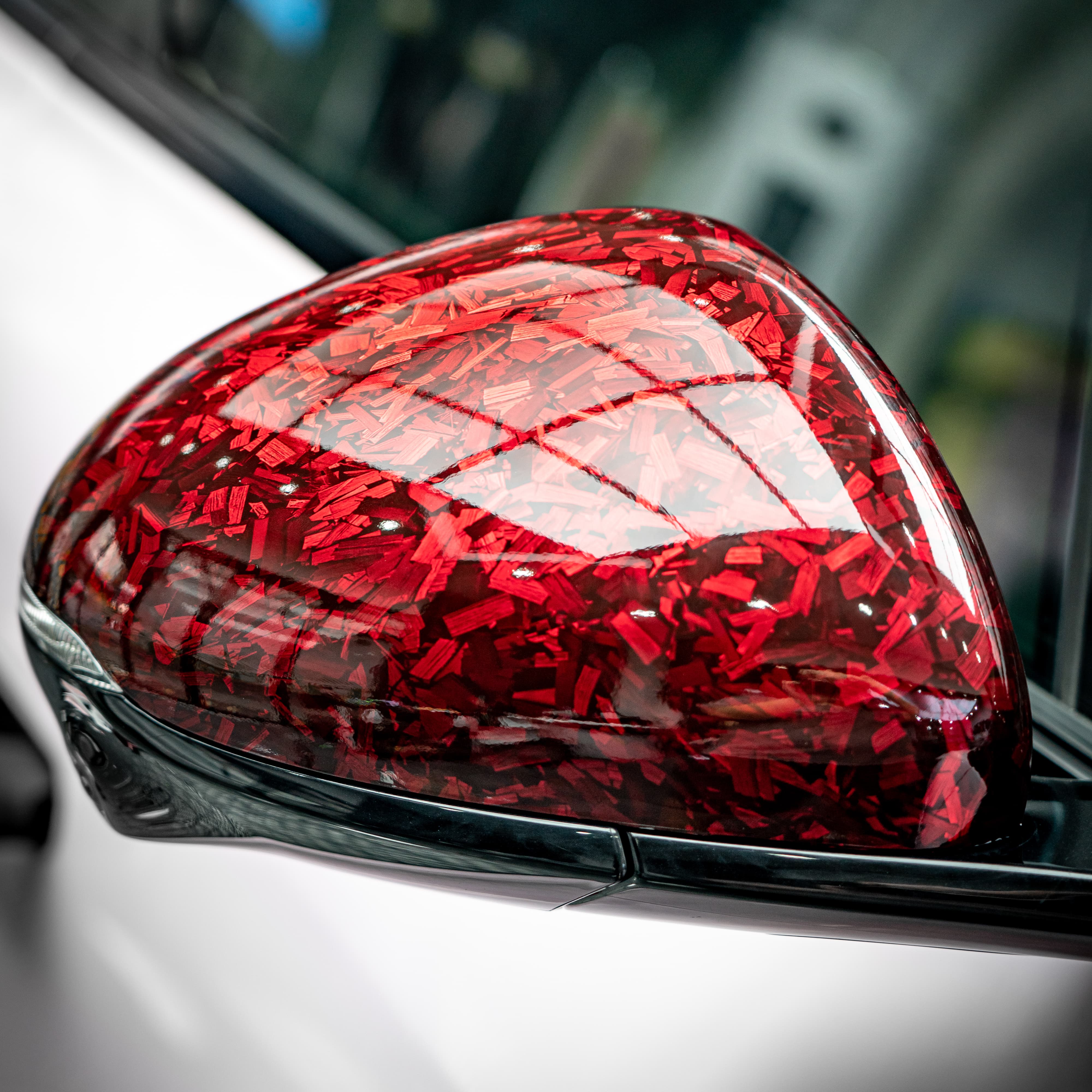 Red Forged Carbon Fiber Vinyl Wrap - Image 2