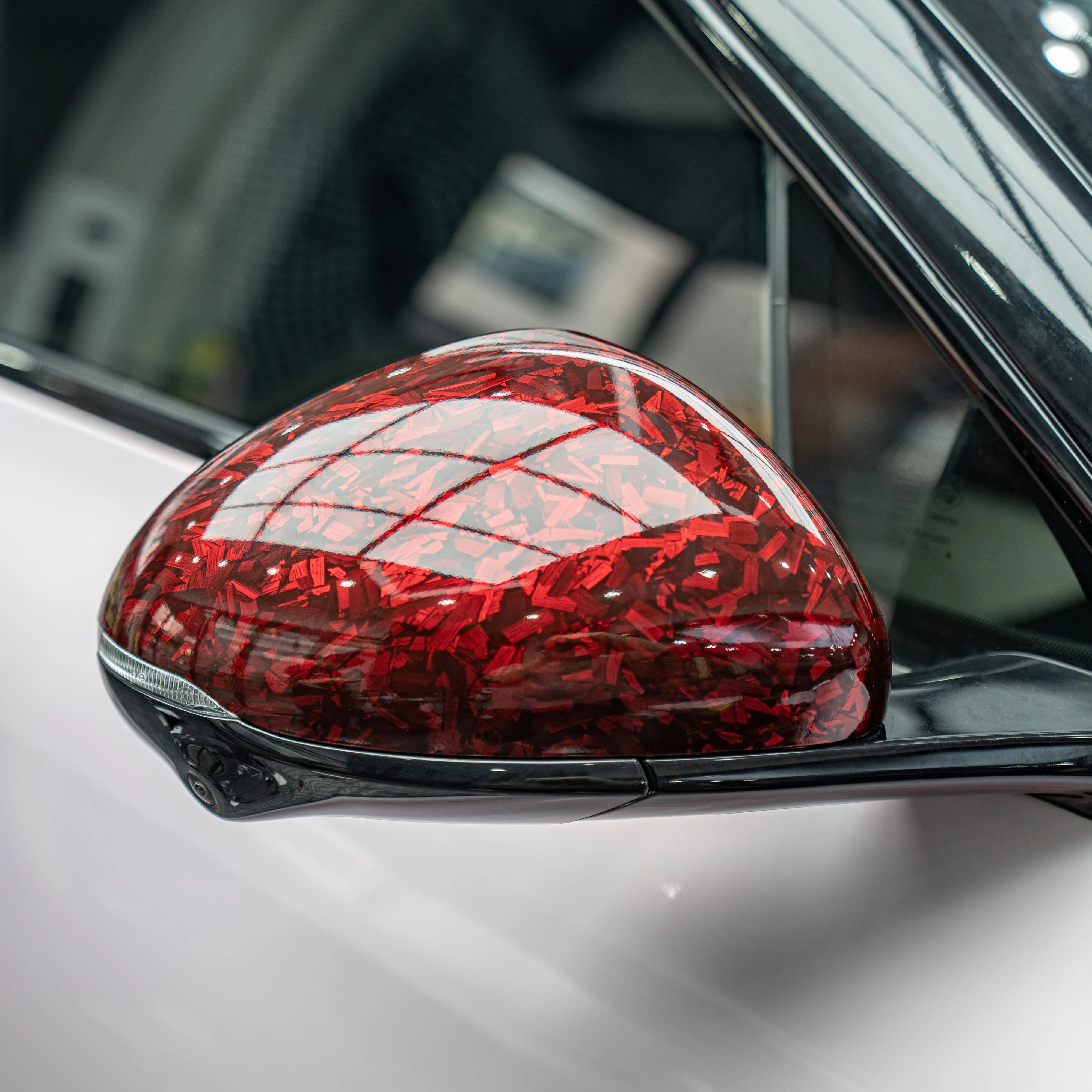 Red Forged Carbon Fiber Vinyl Wrap - Image 4