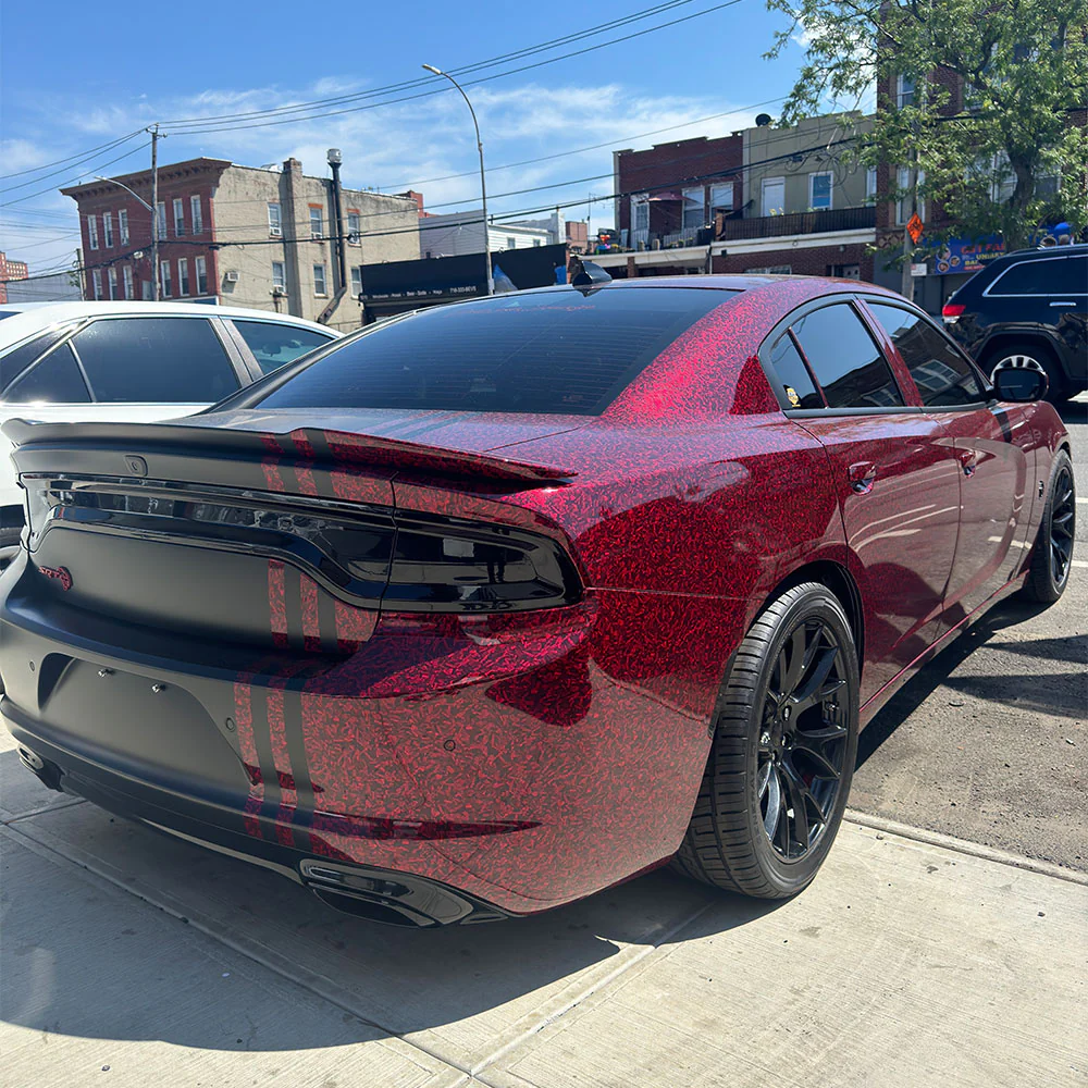 Red Forged Carbon Fiber Vinyl Wrap - Image 7