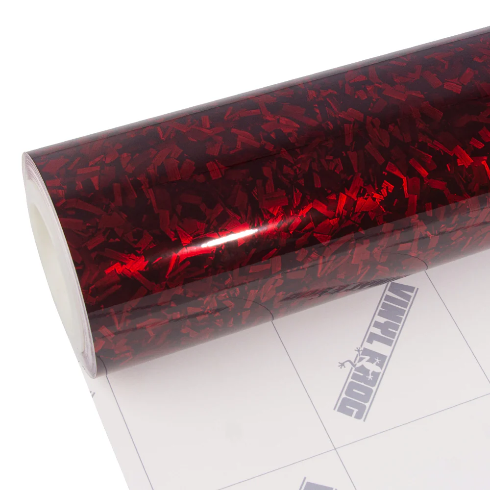 Red Forged Carbon Fiber Vinyl Wrap - Image 9