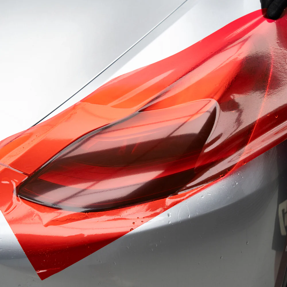 Red Headlight Film With Air Channel Paper Liner - Image 2