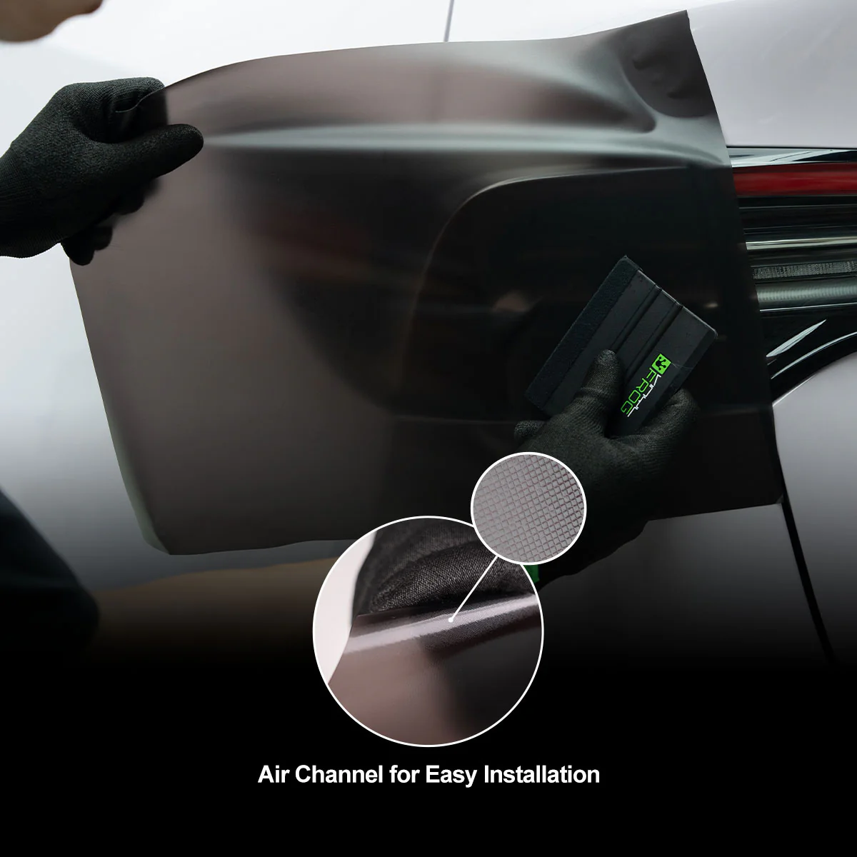 Satin Black Taillight Film with Air Channel Paper Liner - Image 2