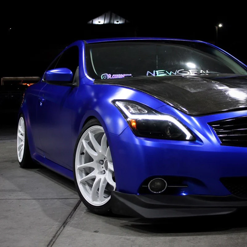 Satin Chrome Blue Vinyl Wrap - Image 5