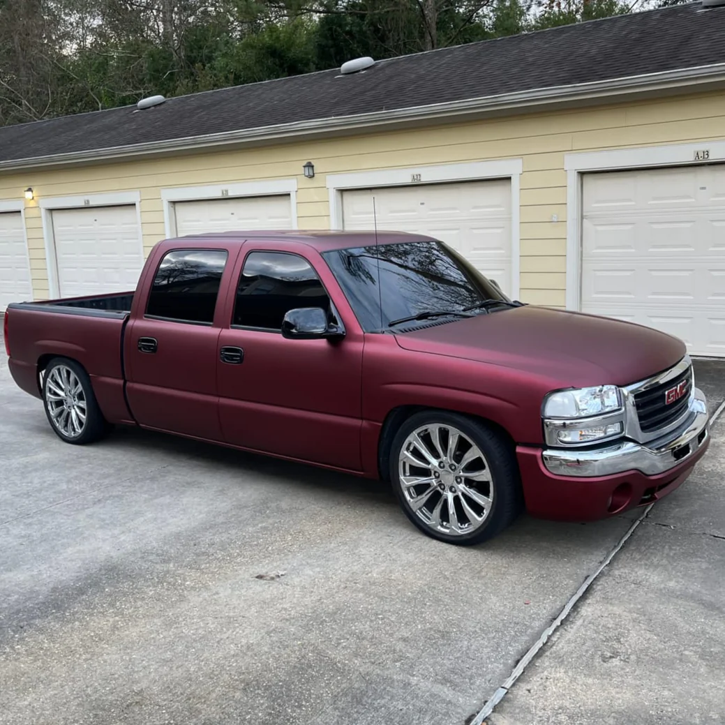 Satin Chrome Chocolate Cosmos Red Vinyl Wrap - Image 3