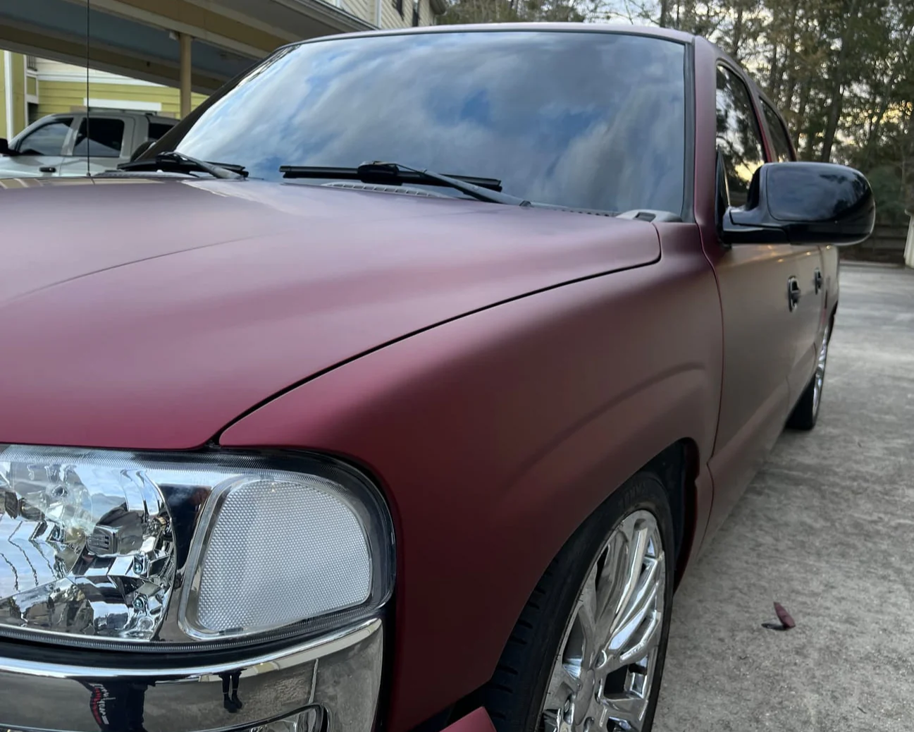 Satin Chrome Chocolate Cosmos Red Vinyl Wrap - Image 4