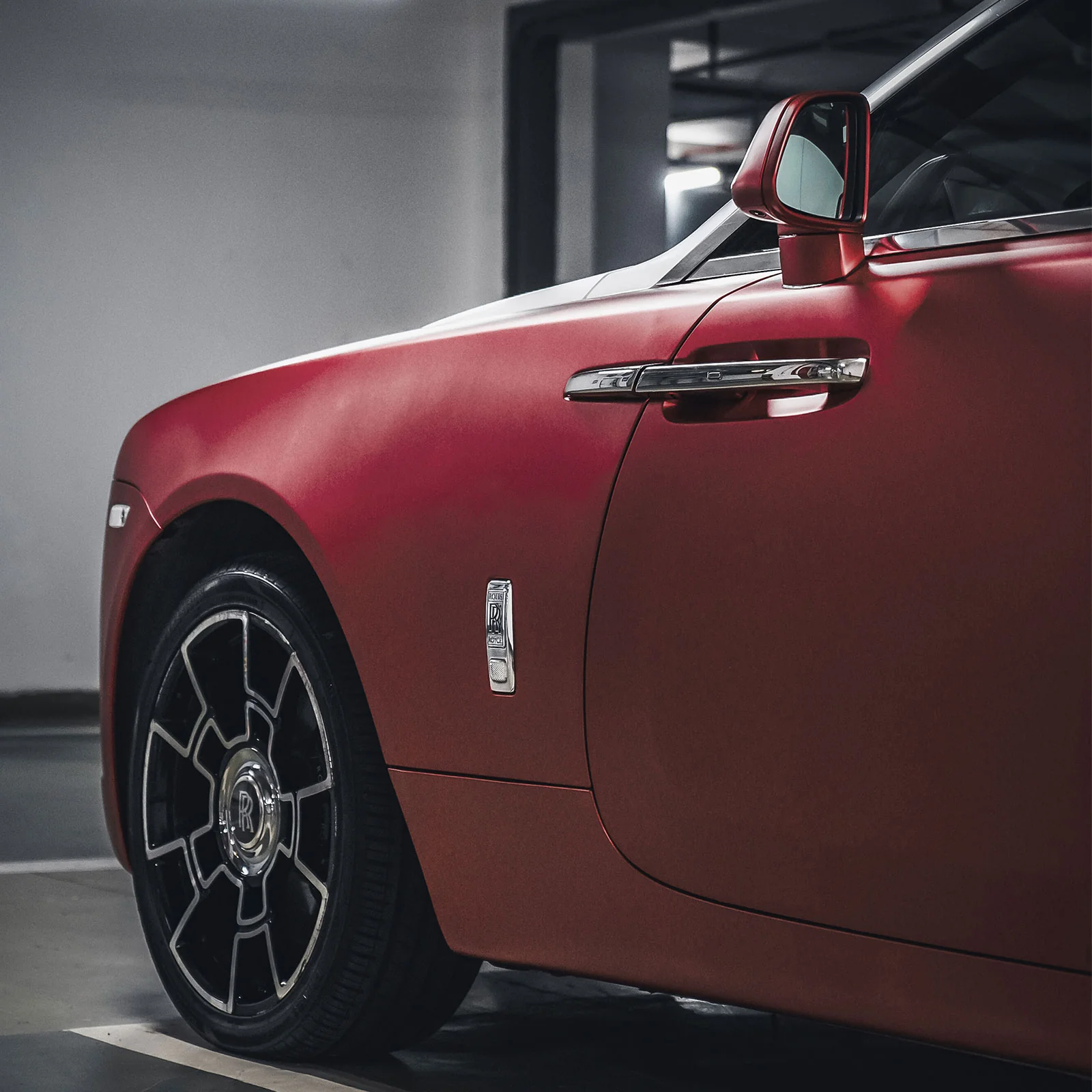 Satin Chrome Crimson Red Color PPF (Paint Protection Film) - Image 9