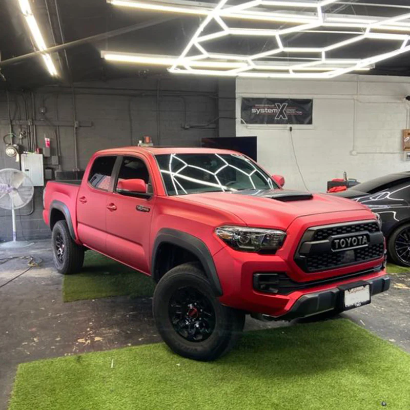 Satin Chrome Prismatic Red Vinyl Wrap - Image 2