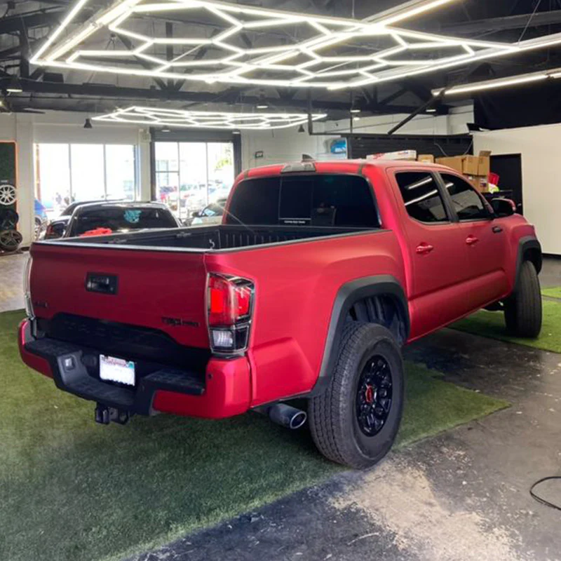 Satin Chrome Prismatic Red Vinyl Wrap - Image 3