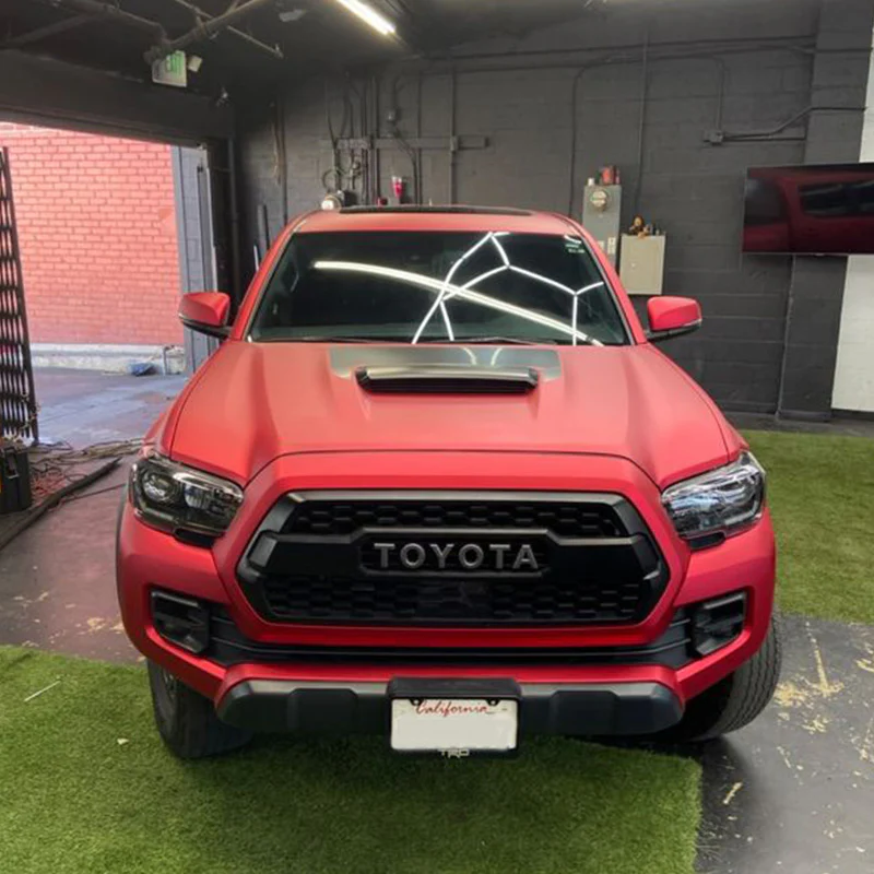 Satin Chrome Prismatic Red Vinyl Wrap - Image 4