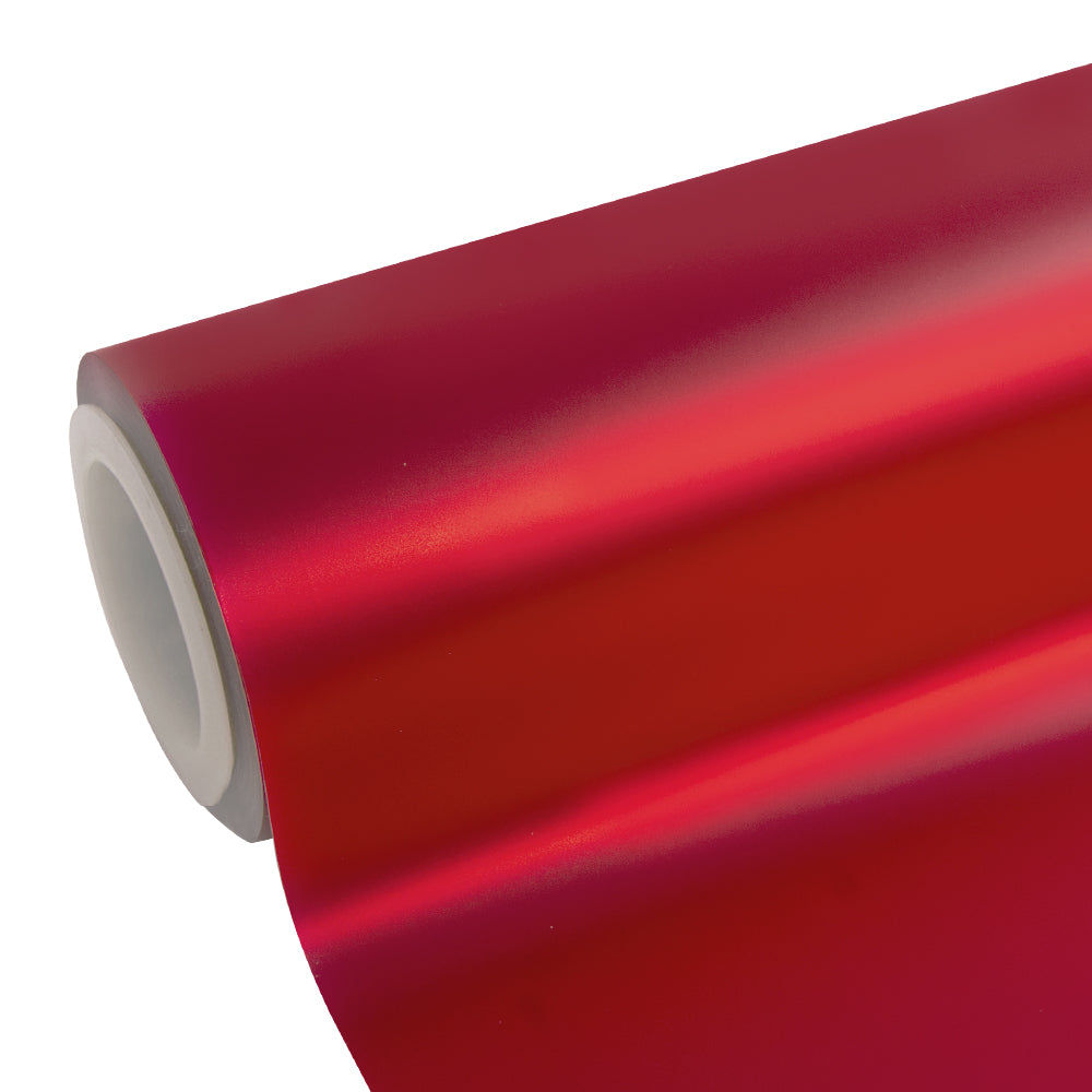 Satin Chrome Prismatic Red Vinyl Wrap - Image 6